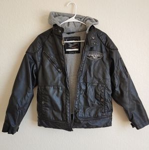 HAWKE & CO Leather Moto Jacket